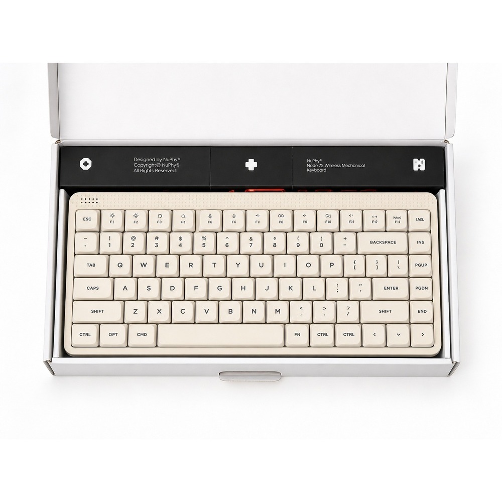 NuPhy Node75 Wireless Mechanical Keyboard Serene White Low Profile Blush Nano